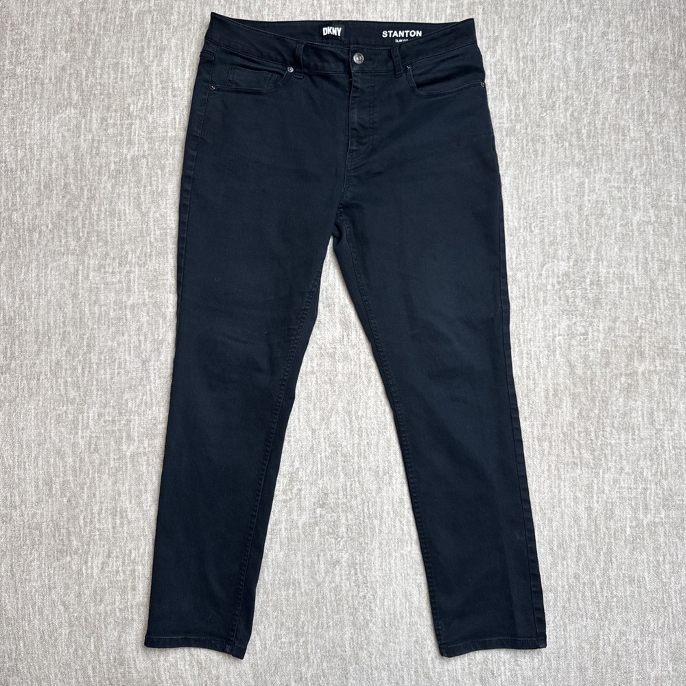 DKNY Mens Stanton Slim Fit Ultimate Stretch Jeans 34x32 Black Denim Pants